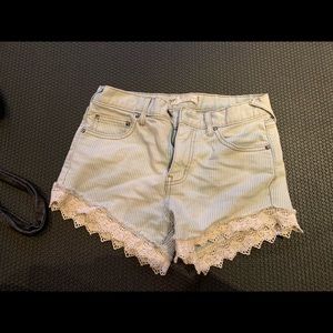 Free People stripe lace shorts